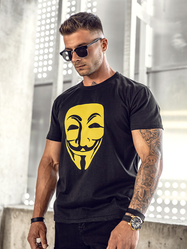 Bolf Herren T-Shirt mit Motiv Schwarz  192367