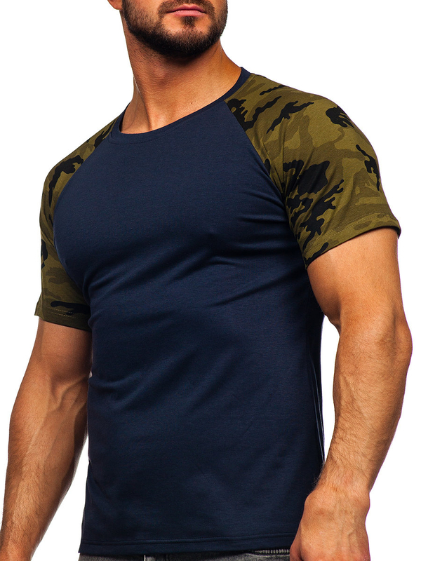 Herren T-Shirt Dunkelblau-Camo Bolf 8T82