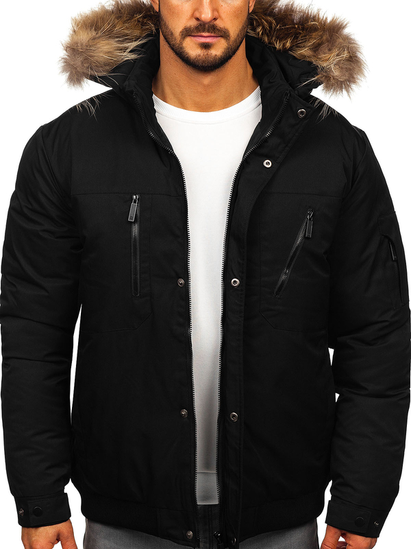 Herren Winterjacke Schwarz Bolf 62M9515