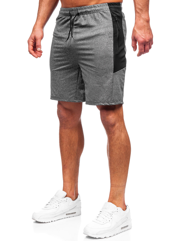 Herren Kurze Sporthose Shorts Schwarzgrau Bolf 68026