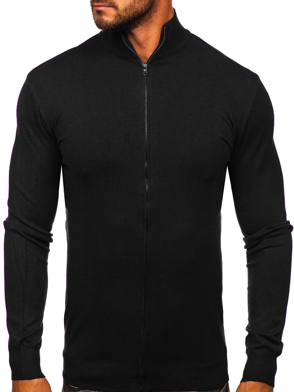 Herren Pullover mit Reißverschluss Schwarz Bolf MM6004