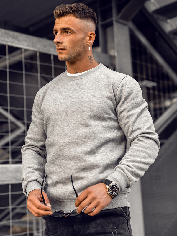 Herren Sweatshirt ohne Kapuze Grau Bolf 2001A