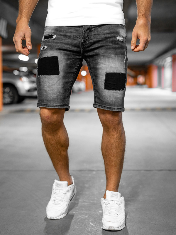 Herren Jeansshorts Schwarz Bolf MP0037NA