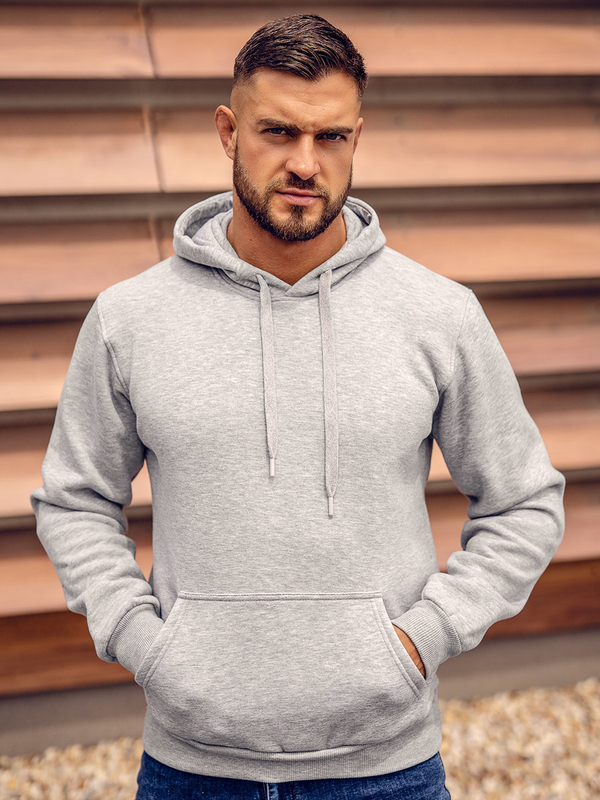 Herren Kapuzenpullover mit Kängurutasche Dunkelgrau Bolf B1004
