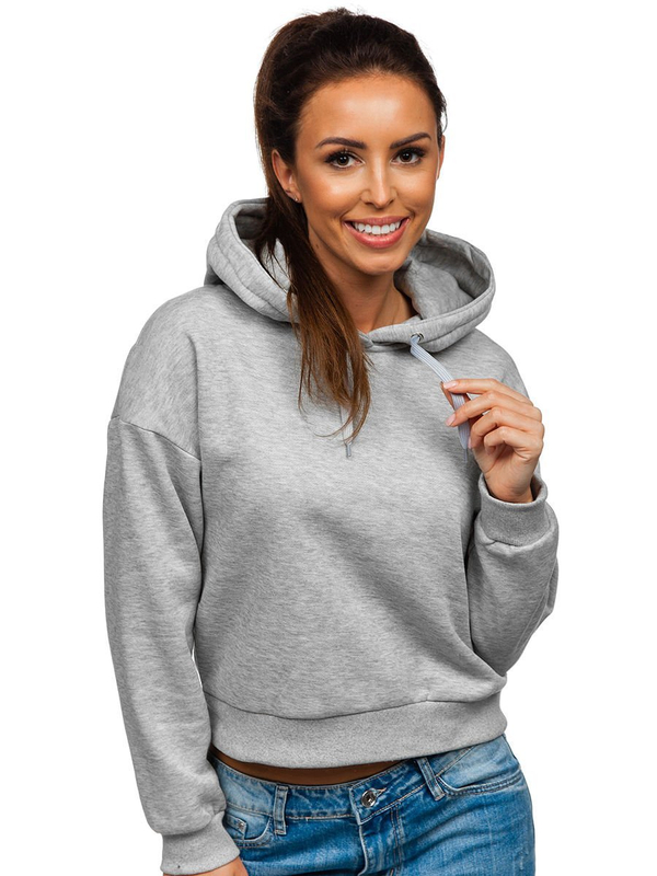 Damen Kapuzenpullover Grau Bolf KSW2019