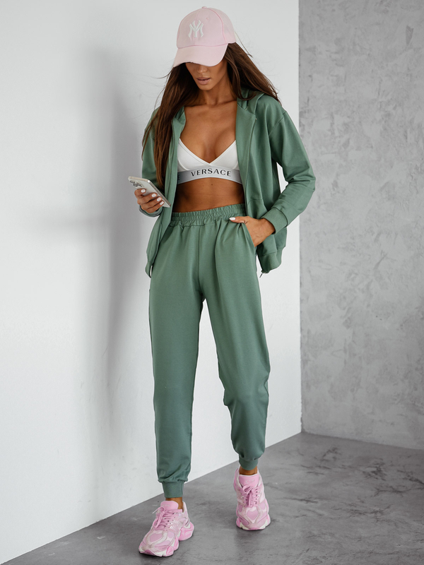 Damen Zweiteiler-Set mit Kapuze Khaki Bolf 821110