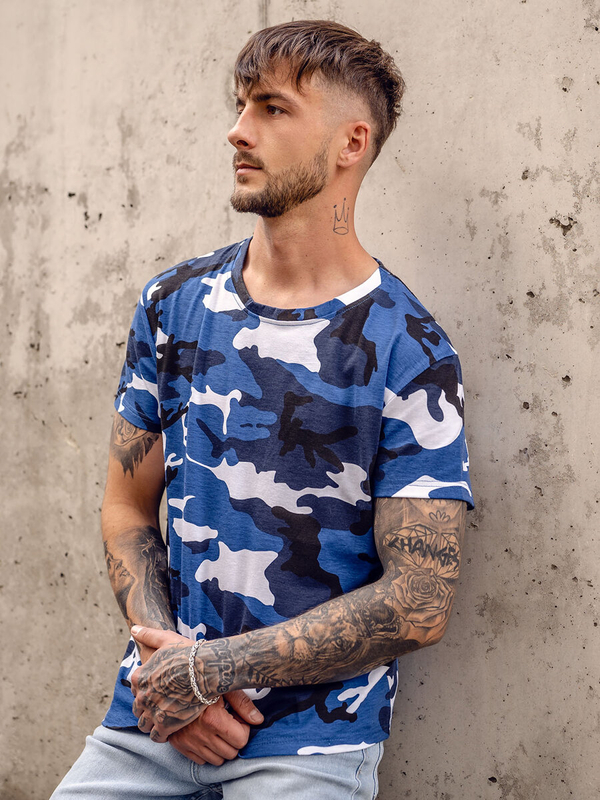 Herren T-Shirt Camo Blau Bolf S807A1