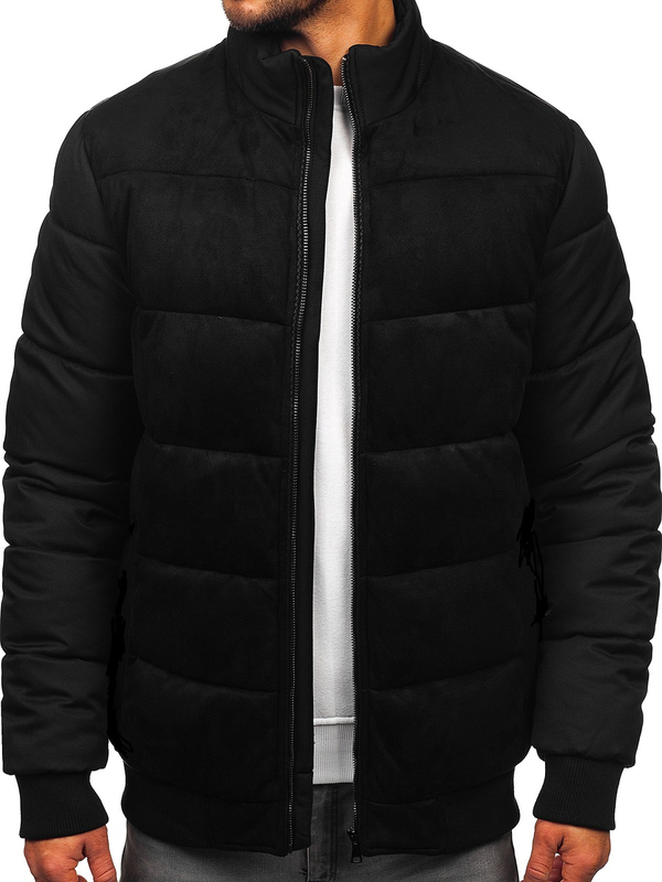 Herren Gepolsterte Winterjacke Schwarz Bolf 22M336