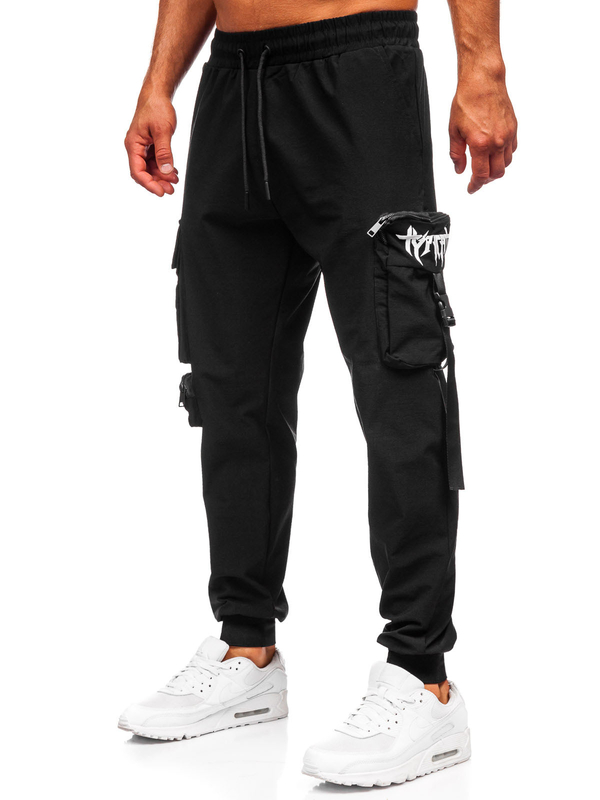 Herren Sporthose Bargohose Joggers Schwarz Bolf K15