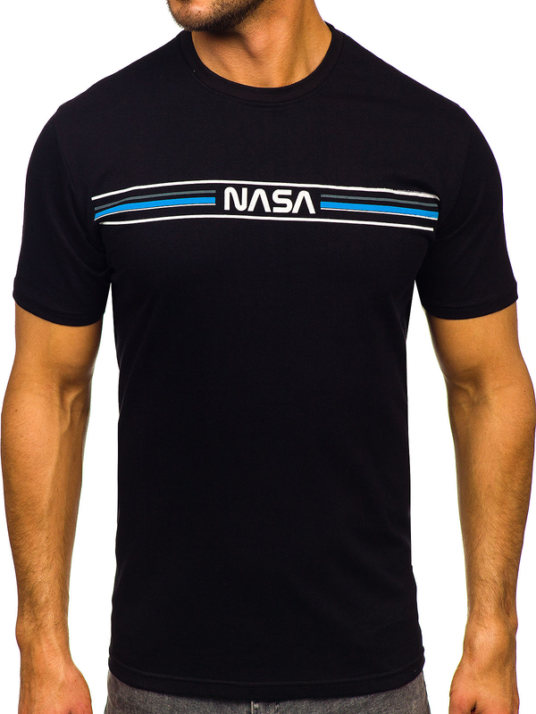 Herren Baumwoll T-Shirts mit Motiv Schwarz Bolf 5052