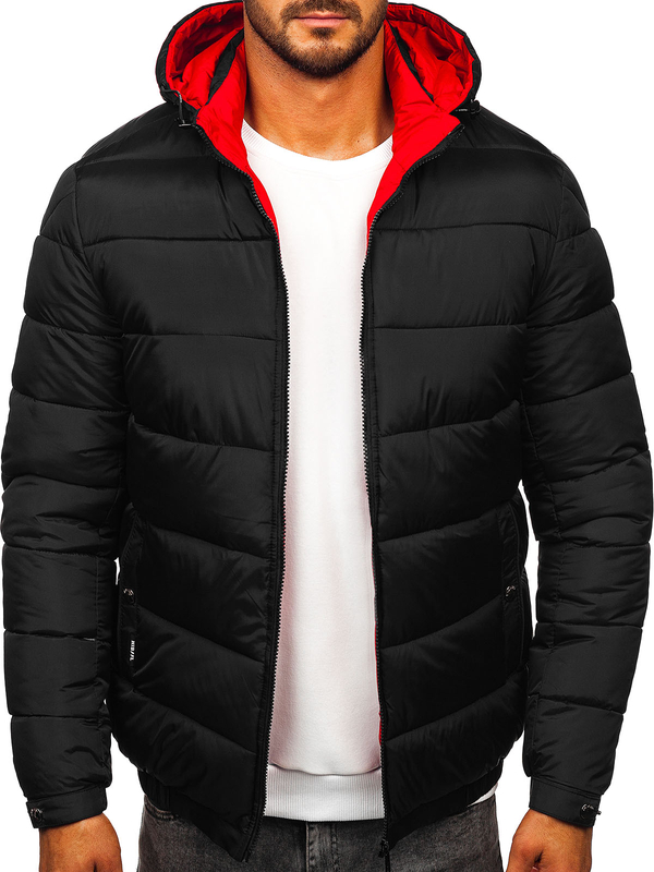 Herren Gepolsterte Winterjacke Schwarz Bolf 31M5037