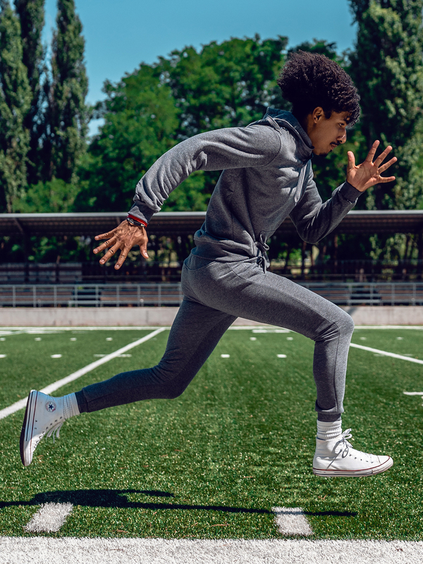 Herren Trainingsanzug mit Kapuze Schwarzgrau Bolf D012A