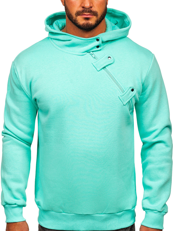 Herren Warmer Kapuzenpullover Mintgrün Bolf 06