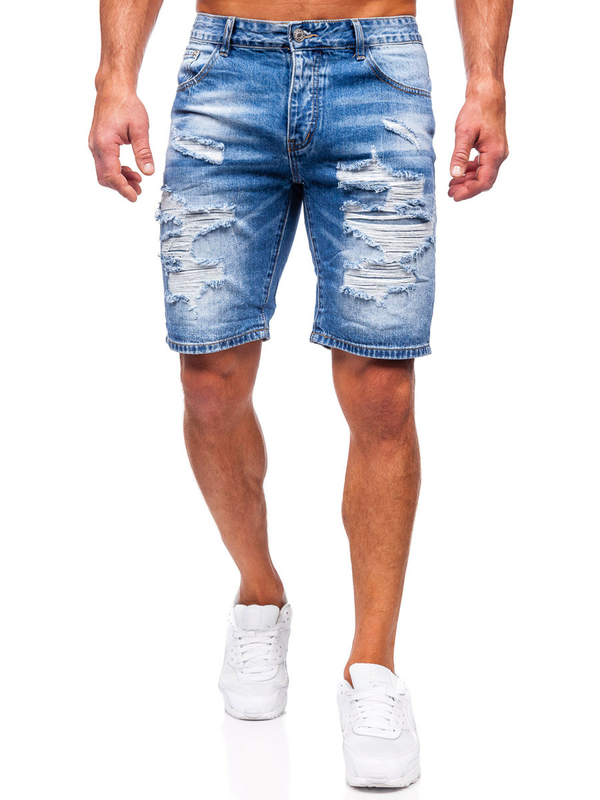 Herren Kurze Hose Jeasnsshorts Dunkelblau Bolf RJ953