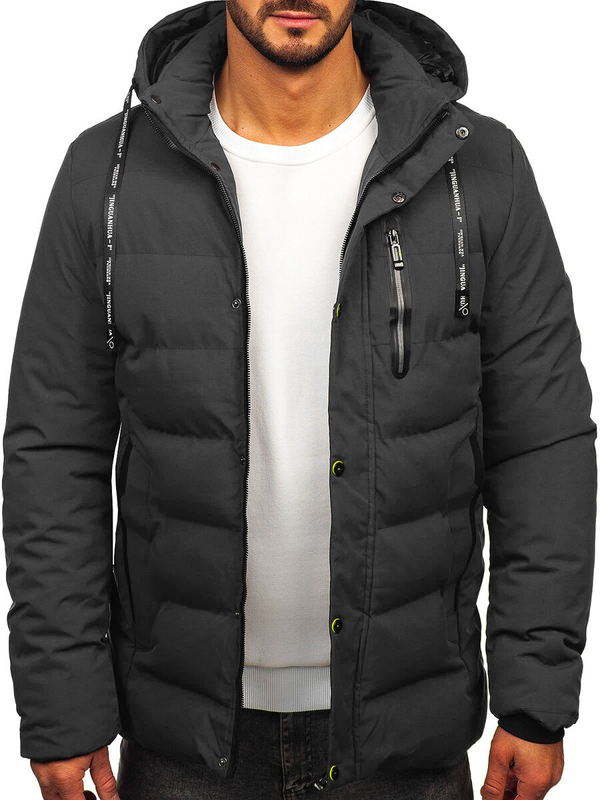 Herren Winterjacke Schwarzgrau Bolf 5M3136