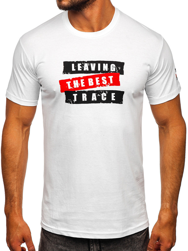 Herren Baumwoll T-Shirt Weiß Bolf 14514