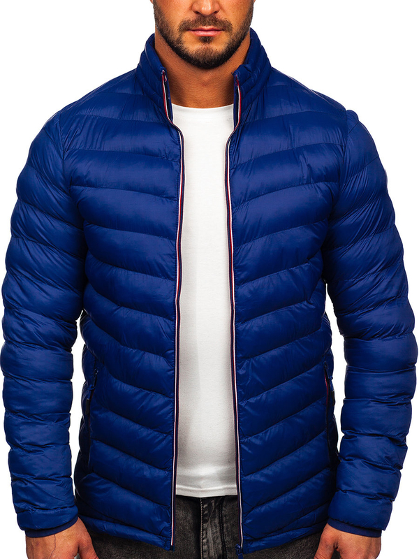 Herren Winterjacke Sport Jacke Dunkelblau Bolf SM71