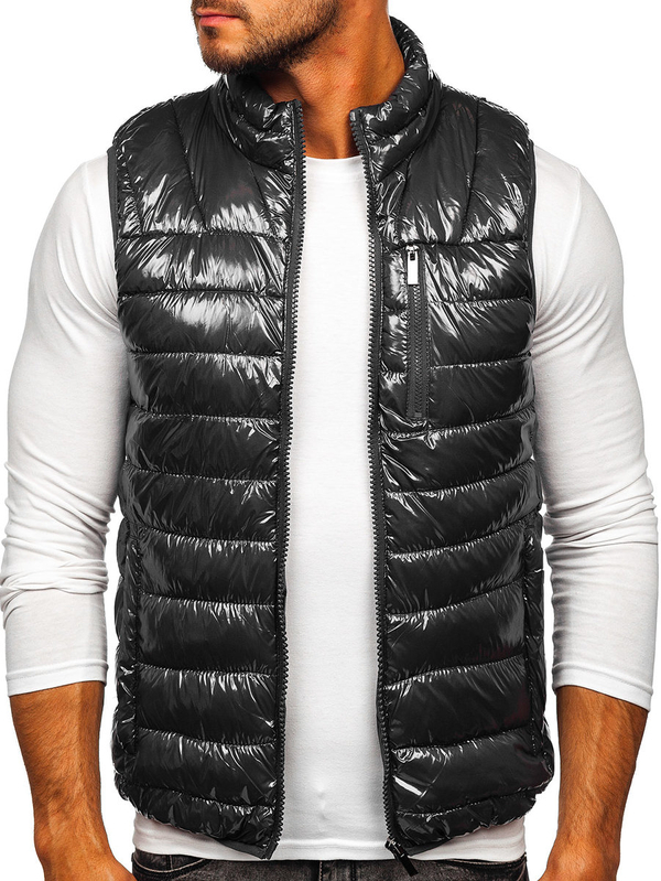 Herren Steppweste Schwarzgrau Bolf R0109A