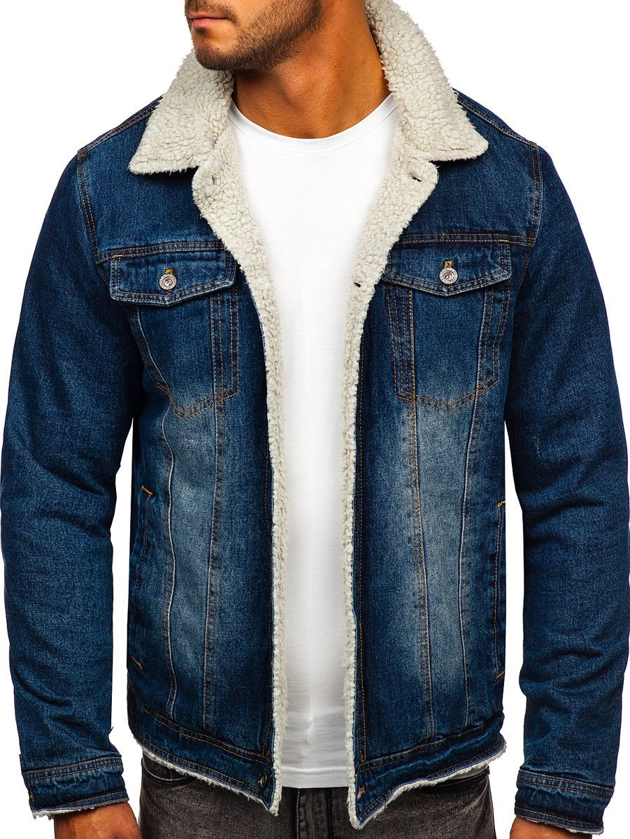 Herren Jeansjacke Turcker Jacke Warm Gefüttert mit Teddyfell - Main Image