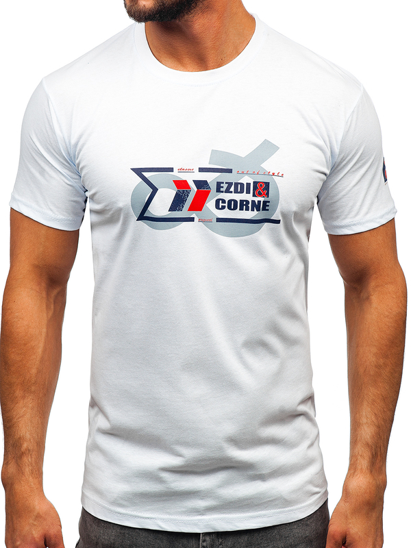 Herren Baumwoll T-Shirt Weiß Bolf 14736