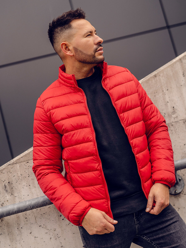 Herren Gepolsterte Übergangsjacke Rot Bolf LY33A