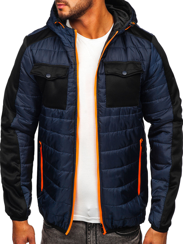 Herren Übergangsjacke Sport Jacke Dunkelblau Bolf M10003