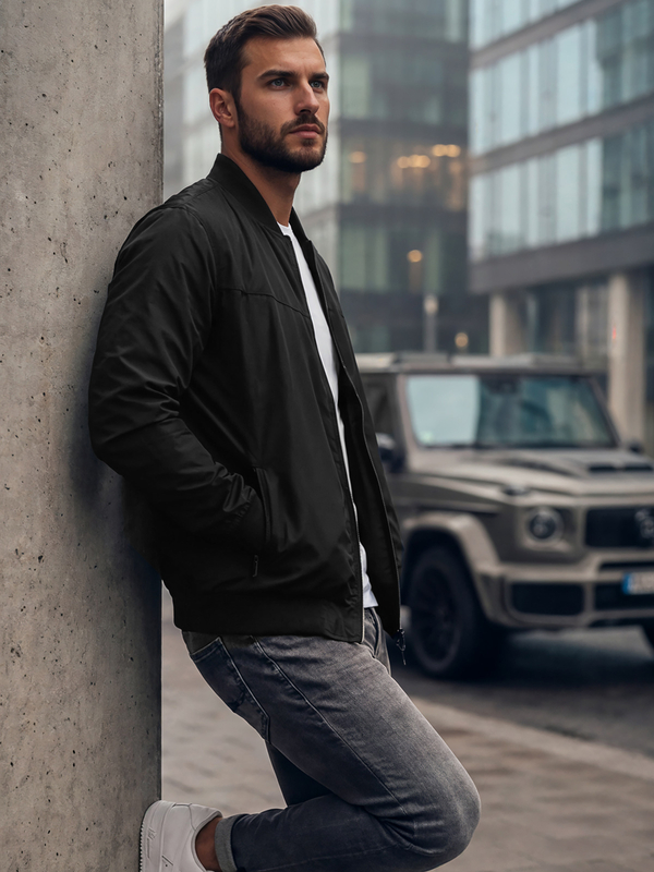 Herren Übergangsjacke Schwarz-Rot Bolf W3909