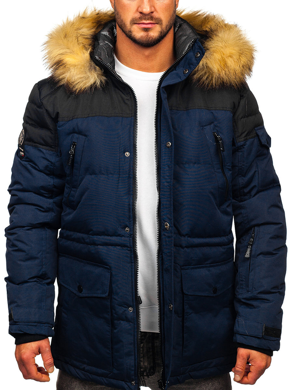Herren Skijacke Winterjacke Sportjacke Dunkelblau Bolf 6400
