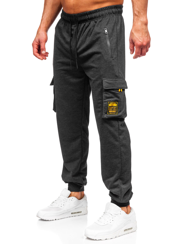 Herren Sporthose Cargohose Joggers Schwarzgrau Bolf JX6359