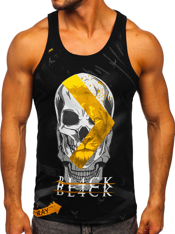 Herren Tank Top mit Motiv Schwarz Bolf 14847
