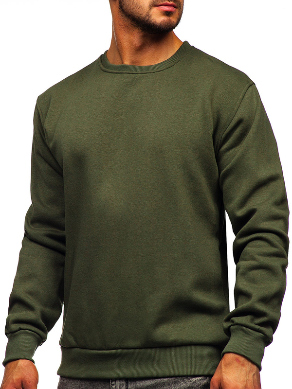Herren Warmes Sweatshirt ohne Kapuze Khaki Bolf 2001