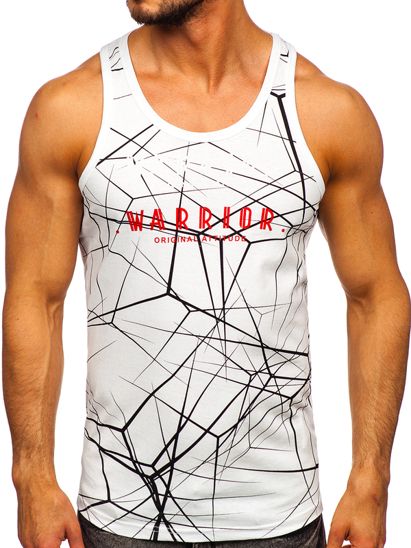 Herren Tank Top mit Motiv Weiß Bolf 14845