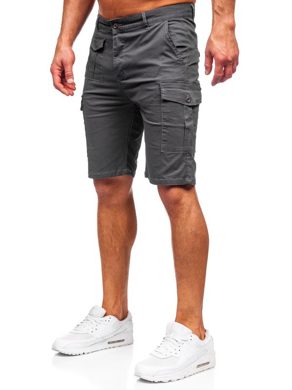 Herren Kurze Hose Cargohose Sportshorts Schwarzgrau Bolf MP0188GS