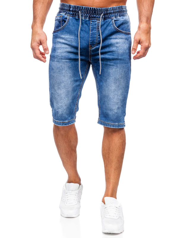 Herren Kurze Hose Jeansshorts Duneklblau Bolf KR1505