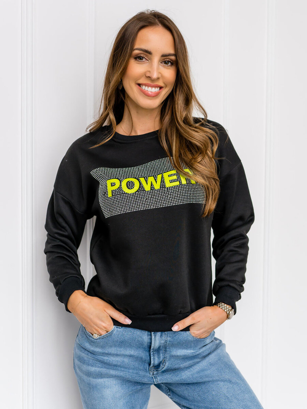 Damen Sweatshirt mit Motiv Schwarz Bolf KSW1004