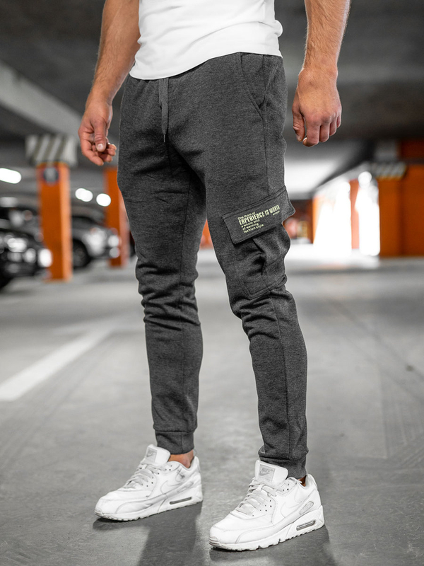 Herren Hose Cargohose Jogger Pants Schwarzgrau Bolf HW2173