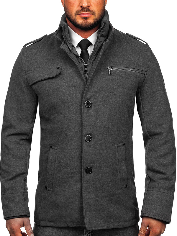 Herren Mantel Grau Bolf 8856