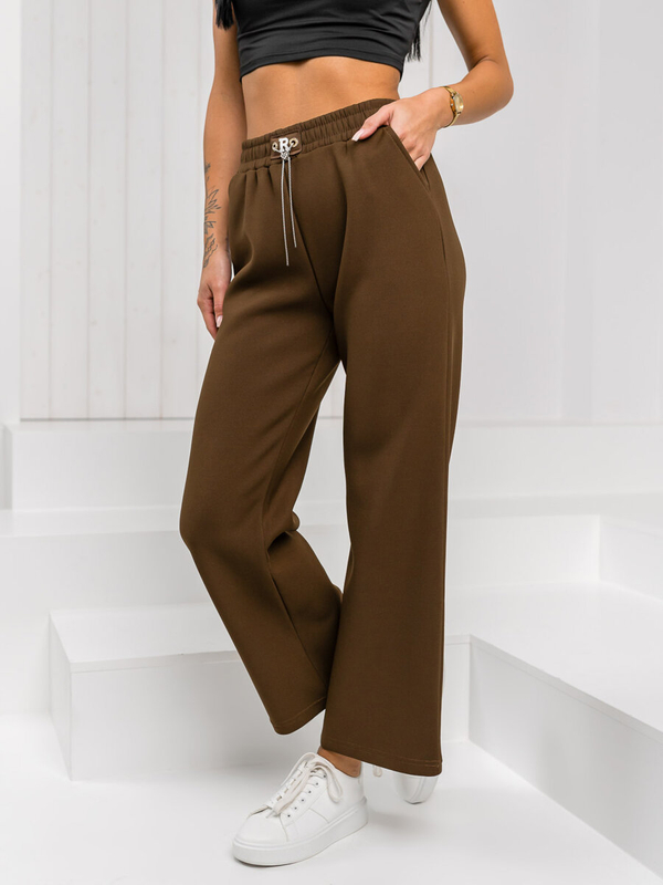 Damen Hose wide leg Schokoladenbraun Bolf W5226
