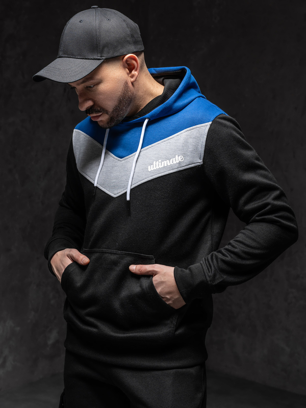 Herren Kapuzenpullover mit Motiv Mittelblau Bolf W3878A1