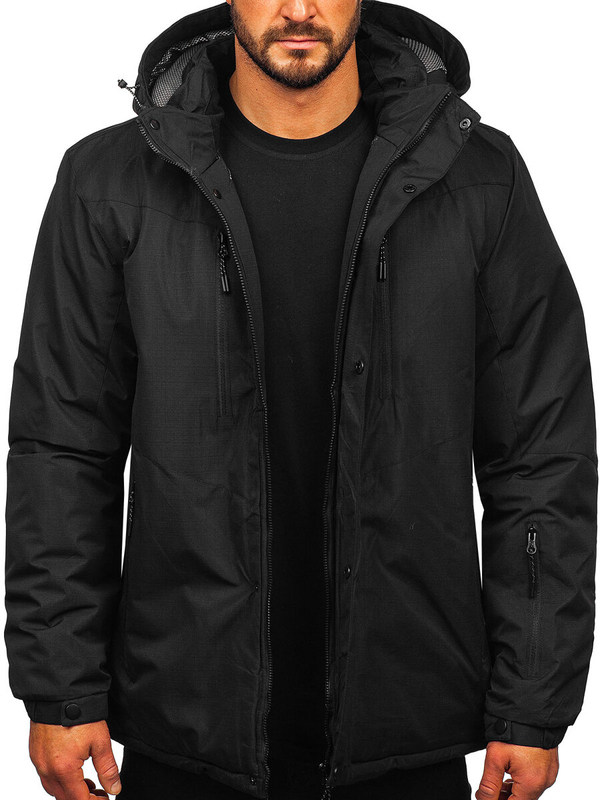 Herren Winterjacke Parka Schwarz Bolf 22M320
