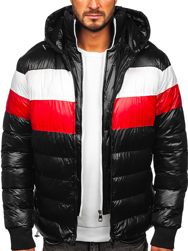 Herren Gepolsterte Winterjacke Schwarz Bolf 6592