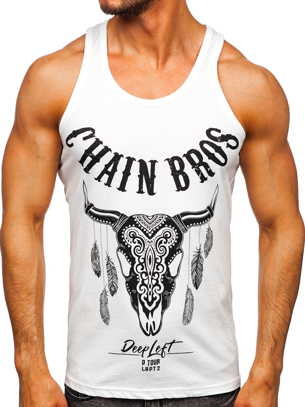 Tank Top Boxing T-Shirt mit Motiv Weiß Bolf 14848