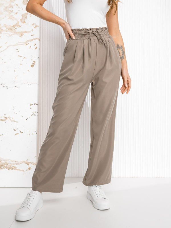 Damen Weite Hose Beige Bolf W7865