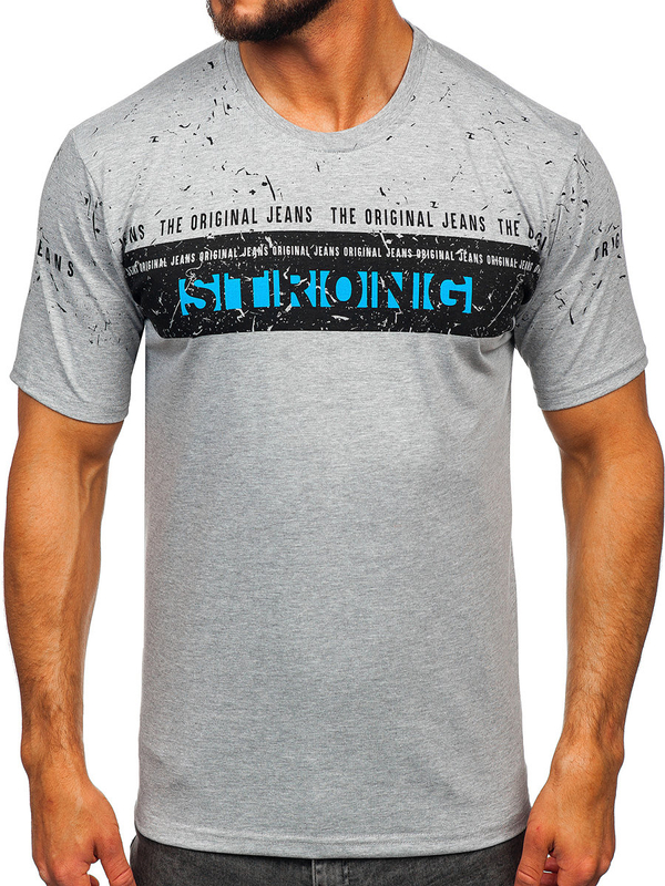Herren T-Shirt mit Motiv Grau Bolf 14204