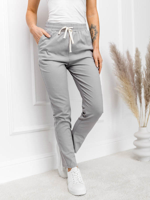 Damen Stoffhose mit Kordel Grau Bolf W7831