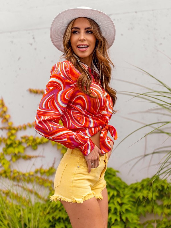 Damen Kurze Hose Jeansshorts Gelb Bolf A63