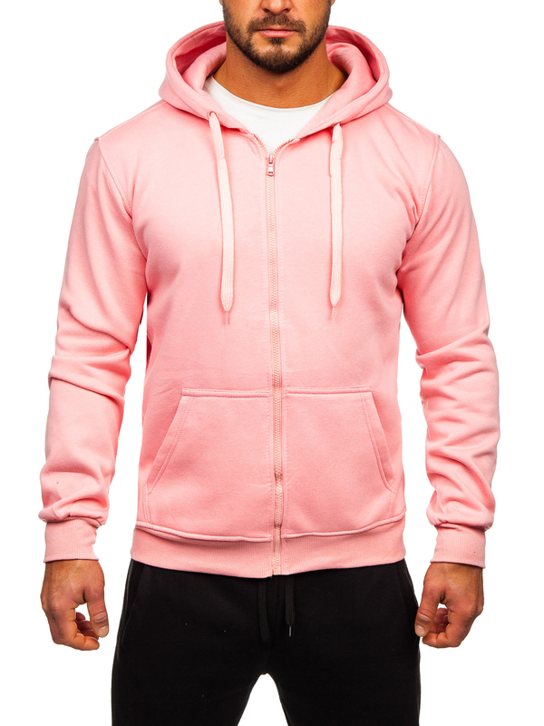 Herren Zweiteiler Trainingsanzug mit Kapuzenpullover Hellrosa Bolf D004