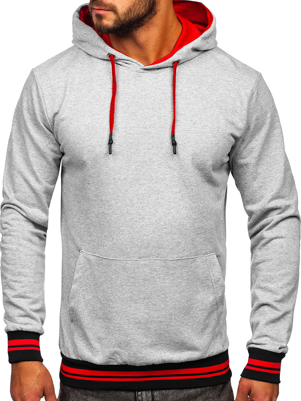 Herren Kapuzenpullover Hellgrau Bolf 145369