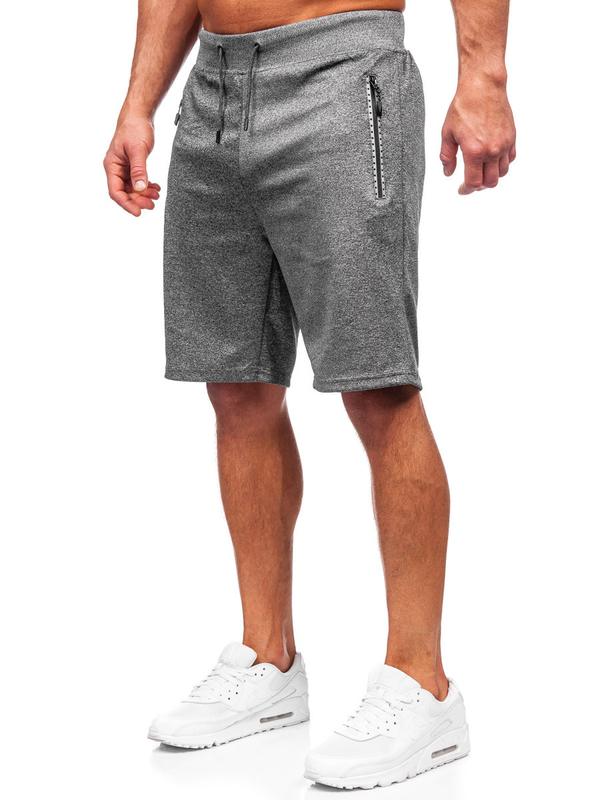 Herren Kurze Sporthose Schwarzgrau Bolf 8K297