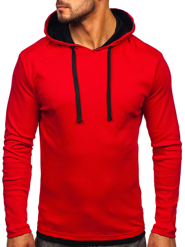 Herren Kapuzenpullover Rot Bolf 03
